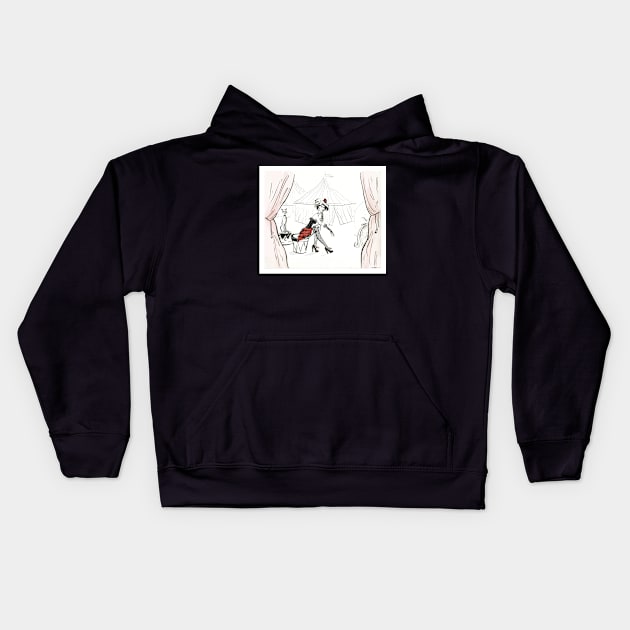 Fashion Circus Illustration Kids Hoodie by IrenesGoodies